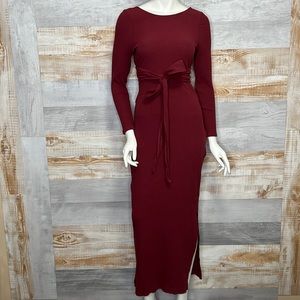 Free People Beach Last Minute Midi burgundy size large